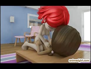 3D anime poking by ghetto shemale