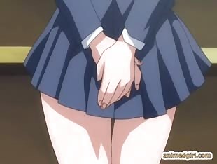 Shemale hentai coed gets handjob and facial cumshot in the library room