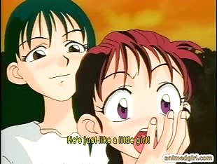 Cute hentai gets assfucked by shemale anime in the outdoor