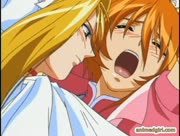 Hentai hero gets sucking and fucking shemale cock